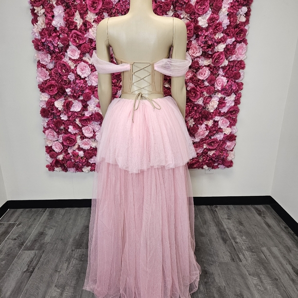 Pink Tulle Two Piece Skirt Set - Picture 3 of 5
